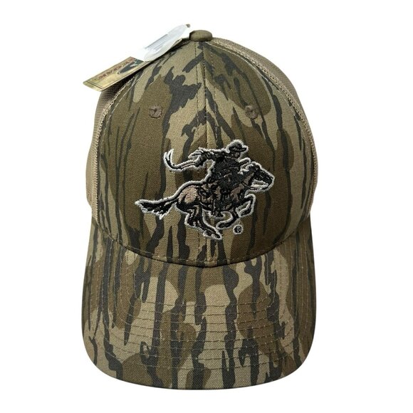 Winchester Rifle Horse Rider Logo Snapback Trucker Hat Cap Mossy Oak Bottomlands - Picture 2 of 12